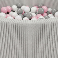 KiddyMoon Piscine Bébé 90 X 30 Cm Avec 200 Balles, Piscine À Balles Pour Bébé Et Enfant, Piscine Enfant En Mousse Douce, Housse Côtelée Lavable, Gris clair: Blanc/Gris/Rose poudré, 90x30cm/200 Balles