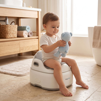 KiddyMoon Pot de Toilette pour Enfants avec Couvercle Verrouillable, gris, UNI