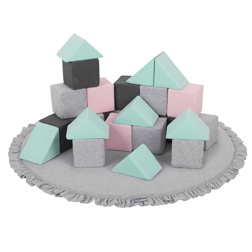 KiddyMoon Tapis de Jeu Pour Enfants Montessori Tapis en Mousse Bébé Épais et Doux Tapis Rampant Ramper Enfant Jouet Couverture Baby Tapis d'éveil, Fabriqué en UE, gris clair, XL
