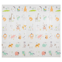 KiddyMoon Tapis de Jeu pour Enfant Bébé Tapis Mousse Tapis de Sol Tapis d'éveilBebe Reversible Stimulation De L'Imagination Pliable Pour L'Intérieur Et L'Extérieur, orange-cirque, 180x200x1cm