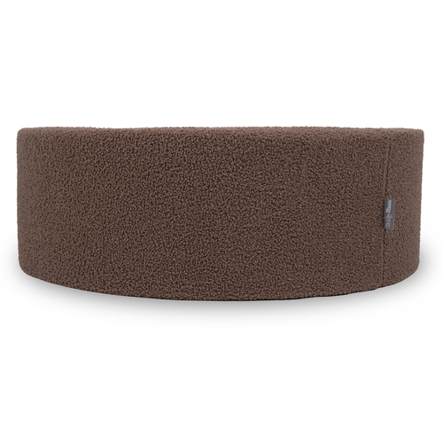 KiddyMoon Piscine à Balles Boules 7 cm pour un Remplissage plus Généreux Pour Bébés au Housse Teddy, Convient dès 8 Mois, brun, 90x30cm/SANS balles