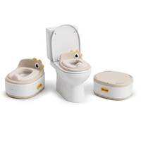 KiddyMoon Pot de Toilette pour Enfants 3 en 1 avec Réducteur et Marchepied, beige, UNI