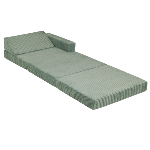 KiddyMoon Fauteuil Enfant Convertible en Mousse, Fauteuil pour Enfants Chaise pour Chambre d'Enfants Matelas Pliable Matelas Fauteuil Relax Fauteuil Douillet, vert, Fauteuil