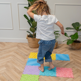 KiddyMoon Tapis Puzzle Sensoriel pour Enfants Tapis Thérapeutique, multicolore, 9 Pieces