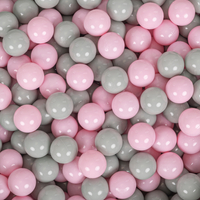 KiddyMoon Balles Colorées Plastique ∅7cm pour Piscine Enfant Bébé Fabriqué en EU, rose poudré/vert de gris, 50 Balles/7cm