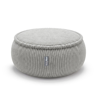 KiddyMoon Pouf enfant en mousse avec housse amovible, gris clair, M