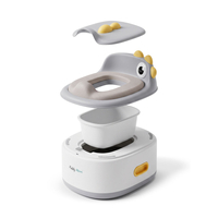 KiddyMoon Pot de Toilette pour Enfants 3 en 1 avec Réducteur et Marchepied, gris, UNI