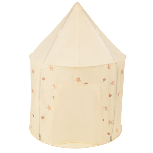 Tente de Jeu Pour Enfants Château Maison de Jeu En Forme De Pavillon De Jeu Avec Balles Pliable Tente Pop-Up Enfant Motifs D'Étoiles Et De Cœurs, beige clair: jaune/bleu/rouge/orange, 200 balles