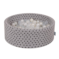 KiddyMoon Balles Colorées Plastique ∅7cm pour Piscine Enfant Bébé Fabriqué en EU, perle/transparent