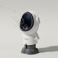 KiddyMoon Pot Bébé Urinoir pour Enfants, Hauteur Réglable Motif Astronaute, blanc, UNI