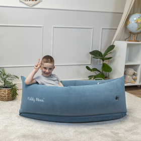 KiddyMoon Gonflable Fauteuil Sensoriel Enfant Avec Poignées Et Pompe, bleu, L