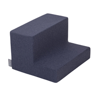 KiddyMoon Aire De Jeux en Mousse avec Rond Piscine à Balles pour Enfants, bleu foncé:blanc/gris/menthe, Piscine (200 Balles)+ Marches