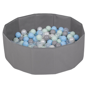 piscine à balles multicolores piscine pliable pour les enfant, gris, 100 balles
