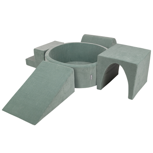 KiddyMoon Parcours Motricité En Mousse Avec Balles Enfants Favorise Créativité, Vert : vert clair/vert/jaune/rose poudré/rose, Piscine (200 Balles) + Version 3