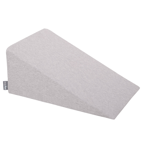 KiddyMoon Aire De Jeux en Mousse avec Rond Piscine à Balles pour Enfants, gris clair: rose poudré/perle/transparent, Piscine (100 Balles)+ Pente