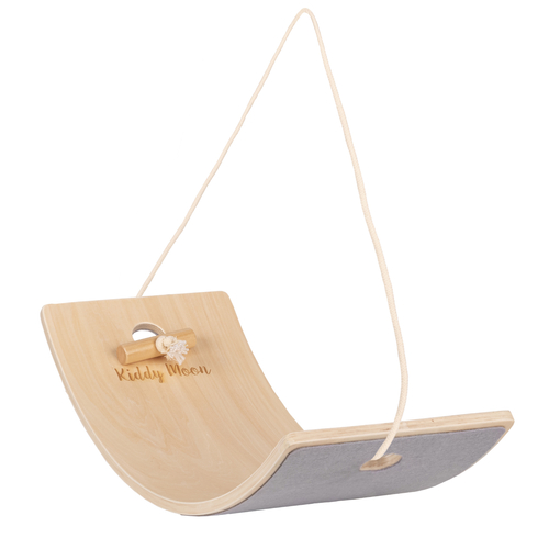 KiddyMoon Planche D'équilibre Corde pour Enfants Planche À Balancer BB-004, naturalny, planche