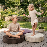 KiddyMoon Ensemble 3 Modules en Mousse pour Enfants pour Chambre D'enfant, beige-brun-violet, Lx3