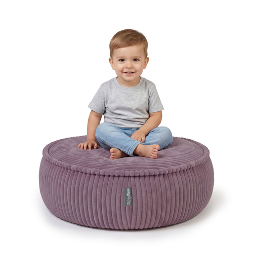 KiddyMoon Pouf enfant en mousse avec housse amovible, violet, L
