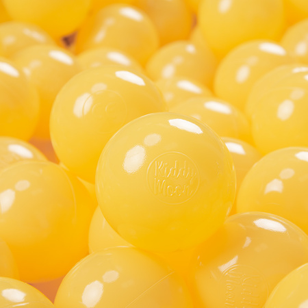 KiddyMoon Balles Colorées Plastique ∅7cm pour Piscine Enfant Bébé Fabriqué en EU, jaune, 100 Balles/7cm