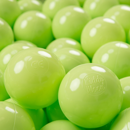 KiddyMoon Balles Colorées Plastique ∅7cm pour Piscine Enfant Bébé Fabriqué en EU, vert clair, 100 Balles/7cm