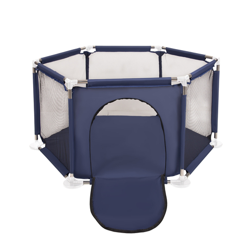 parc bébé hexagonal pliable avec balles plastiques, Bleu:perle/gris/transparent/babyblue/menthe, 900 balles
