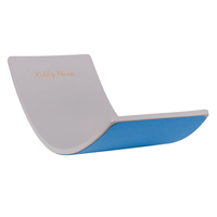 KiddyMoon Planche D'équilibre pour Enfants Planche à Balancer Montessori, Gris/Bleu Felt, 83x29,5x1,7 cm/Felt