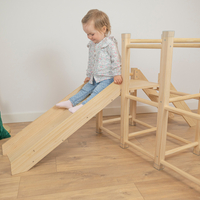 KiddyMoon aire de jeux en bois avec toboggan pour enfants, , UNI