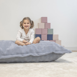 KiddyMoon Coussin Sensoriel Enfant Rempli De Balles Plastique Rééducation Ludique, gris foncé, 100x140/700 Balles