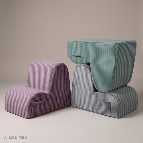 KiddyMoon fauteuil enfant à poche, housse zippée, assise confortable, vert, Taille unique