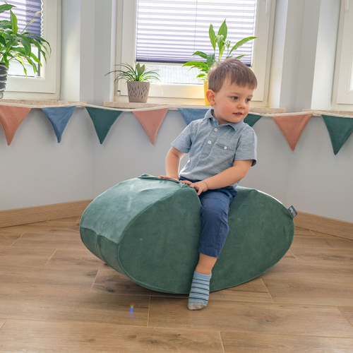 KiddyMoon Hopper Bascule-Sauteur pour les Enfants Bébé Balancelle Bean, vert forêt, 78x35x25cm