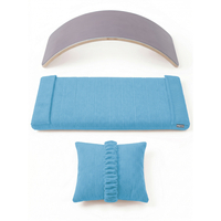 KiddyMoon Planche D'équilibre en Bois Enfant Avec Matelas et Oreiller Balance Board, naturel/bleu,