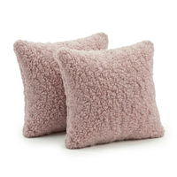 KiddyMoon Lot de 2 Coussins Décoratifs pour Enfant Et Housse Teddy Chambre Enfant, rose, 2 Oreillers