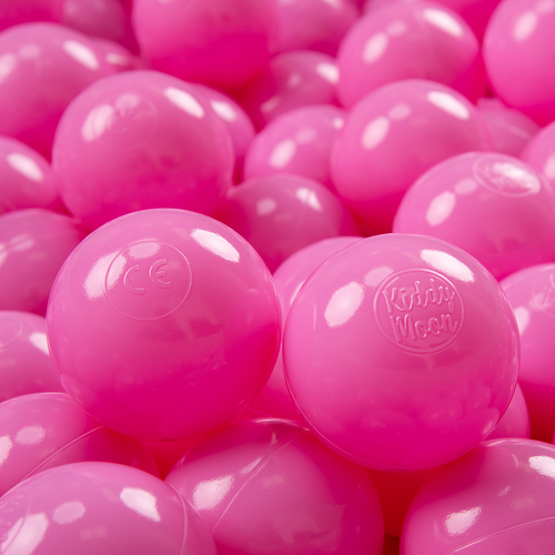KiddyMoon Balles Colorées Plastique ∅7cm pour Piscine Enfant Bébé Fabriqué en EU, rose, 100 Balles/7cm
