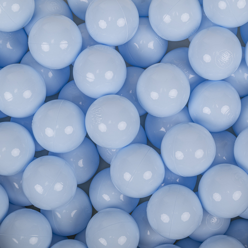 KiddyMoon Balles Colorées Plastique ∅7cm pour Piscine Enfant Bébé Fabriqué en EU, bleu pastel, 100 Balles/7cm