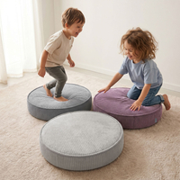 KiddyMoon Ensemble 3 Modules en Mousse pour Enfants pour Chambre D'enfant, gris foncé-violet-gris clair, Lx3
