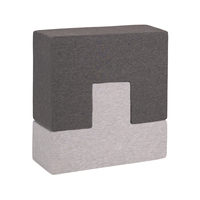 KiddyMoon blocs mous pour bébé cubes de construction en mousse, mix: gris clair/girs foncé/rose/menthe, 9 Pieces