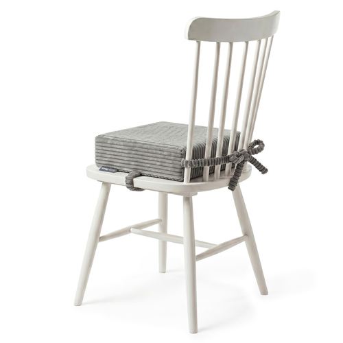 KiddyMoon Coussin Rehausseur De Chaise Enfant, Assise Rehaussée 10 Cm Avec Housse Lavable Et Liens d’Attache, gris foncé, 33x33x10