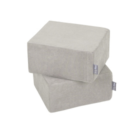 KiddyMoon Ensemble de Deux Poufs en Mousse pour Enfants Siège Pour chambre d'enfant Confortable Léger Housse Amovible Design Élégant Idéal pour Jouer et Se Détendre, gris clair, Pouf