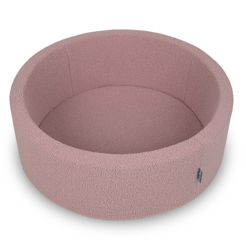 KiddyMoon Piscine à Balles Boules 7 cm pour un Remplissage plus Généreux Pour Bébés au Housse Teddy, Convient dès 8 Mois, rose, 90x30cm/SANS balles