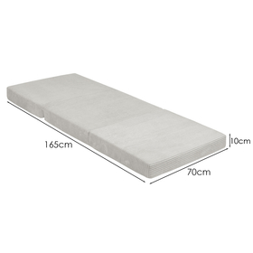 KiddyMoon Matelas Enfant Pliable en Mousse Matelas Pouf pour Tout-Petits, Chambre d'Enfant, gris clair, 165x70x10 cm