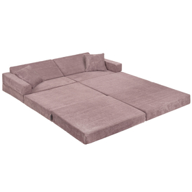 KiddyMoon Canapés Pliant pour Enfants Canapé-Lit Convertible Bébés-Canapé Lit Coucher Salle de Jeux Pliable Matelas au Sol Mini-Canapé Chaise-Lit, violet, Canapés avec 2 Oreillers