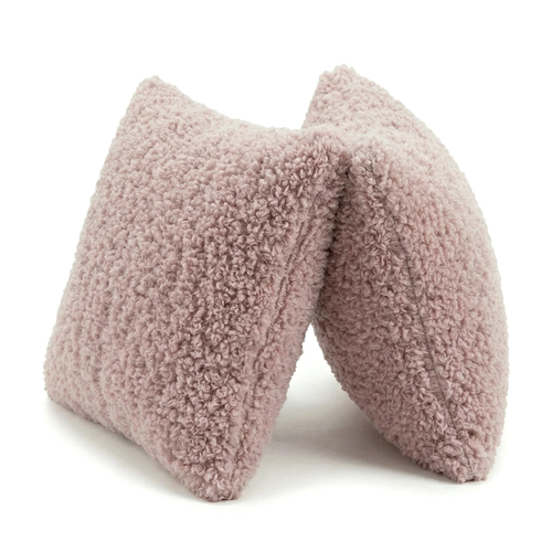 KiddyMoon Lot de 2 Coussins Décoratifs pour Enfant Et Housse Teddy Chambre Enfant, rose, 2 Oreillers