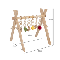 Jouet d'Activité avec 3 Pendentifs Portique d'Éveil Arche de Jeux Baby Gym, naturel, Taille unique