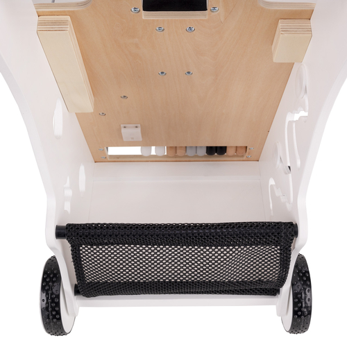 KiddyMoon Trotteur avec un Tableau D'activité, Chariot de Marche pour Bébé, Noir-Blanc, Poignée réglable