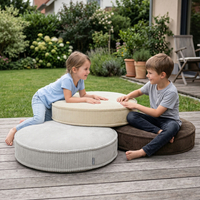 KiddyMoon Ensemble 3 Modules en Mousse pour Enfants pour Chambre D'enfant, gris clair-beige-brun, Lx3