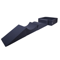 KiddyMoon Aire De Jeux en Mousse avec Carré Piscine À Balles pour Enfants, bleu foncé:vertClr/jaune/turq/orange/rfoncé/violet, Piscine (200 Balles) + Version 5