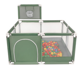 parc bébé avec balles plastiques aire de jeu pliable basket, vert : jaune/vert/bleu/rouge/orange , 900 balles