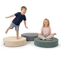 KiddyMoon Ensemble 3 Modules en Mousse pour Enfants pour Chambre D'enfant, vert-beige-gris foncé, Lx3