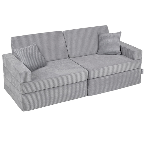 KiddyMoon Canapé Pliant pour Enfants, Canapé Convertible pour Chambre et Salle de Jeux, Matelas au Sol, Mini-Canapé, gris foncé, Canapés avec 2 Oreillers