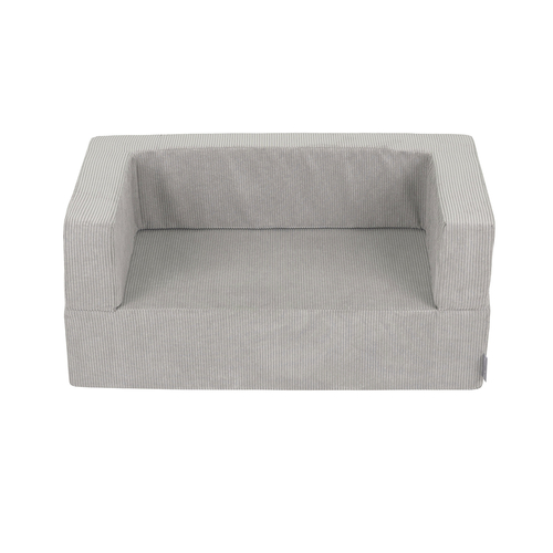 KiddyMoon Canapé en Mousse pour Enfants avec Balles Pour chambre d'enfant Léger Modulable Confortable Housse Amovible Parfait pour Jouer Lire et Se Détendre, gris clair, Canapé